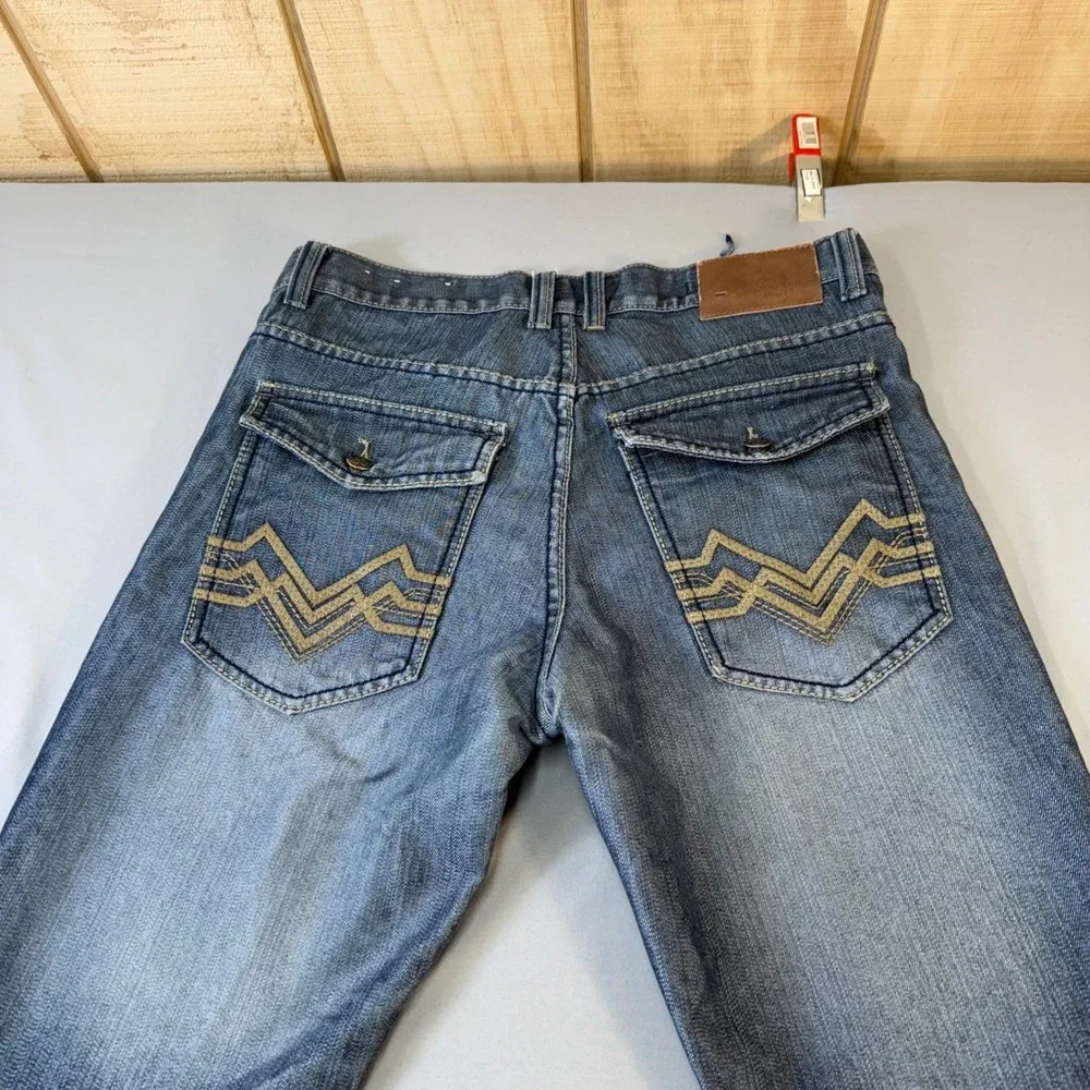Jeans Sacred Cult Denim Jeans Mens 32x30 Blue Wash Straight Leg Pants  Handsome!